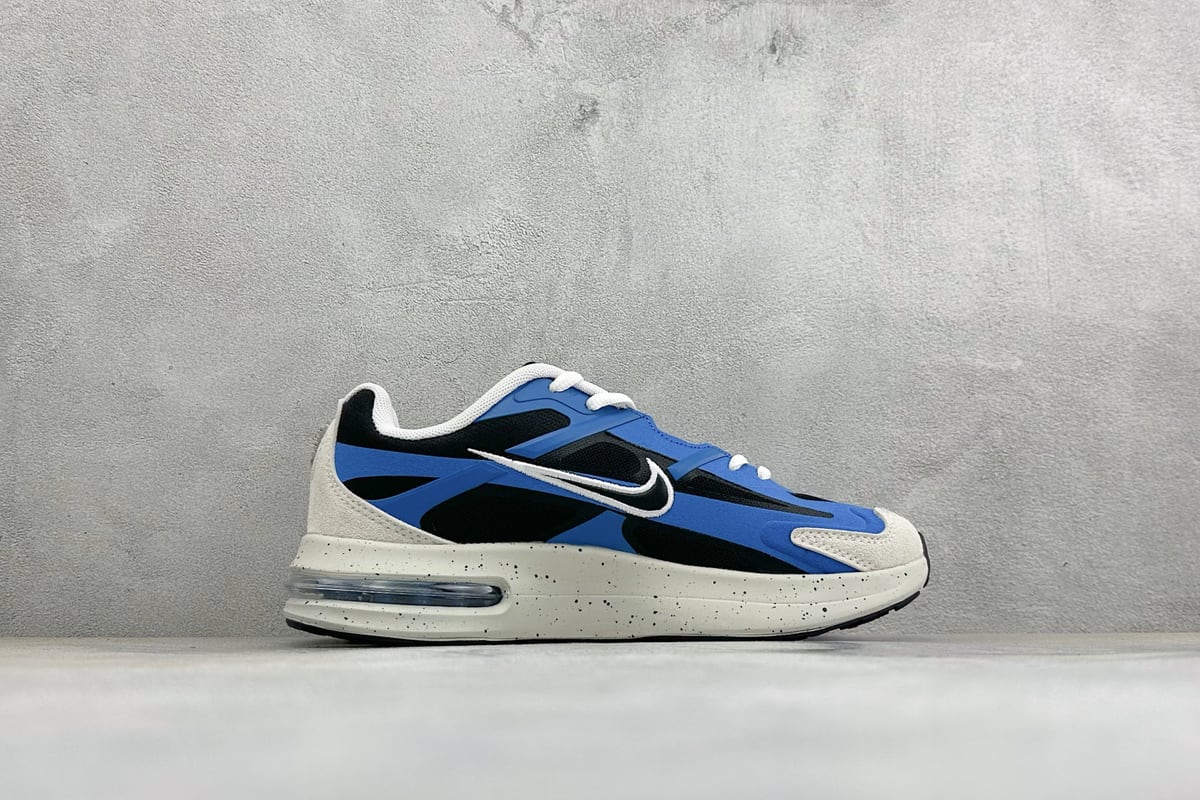 耐克 Nike Air Max Metro 舒适轻盈 防滑耐磨运动低帮跑步鞋 黑白蓝 侧面实拍图