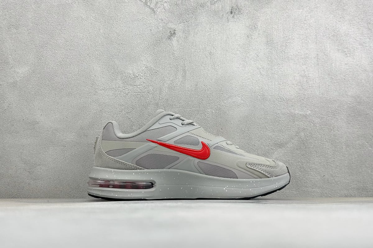 耐克 Nike Air Max Metro 舒适轻盈 防滑耐磨运动低帮跑步鞋 灰红 侧面实拍图