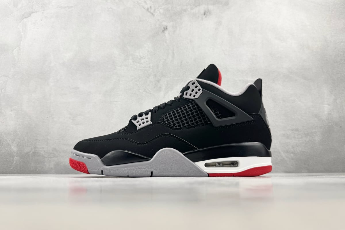 乔丹 Air Jordan 4 Bred 顶级纯原 完美复刻 黑色-实拍图1