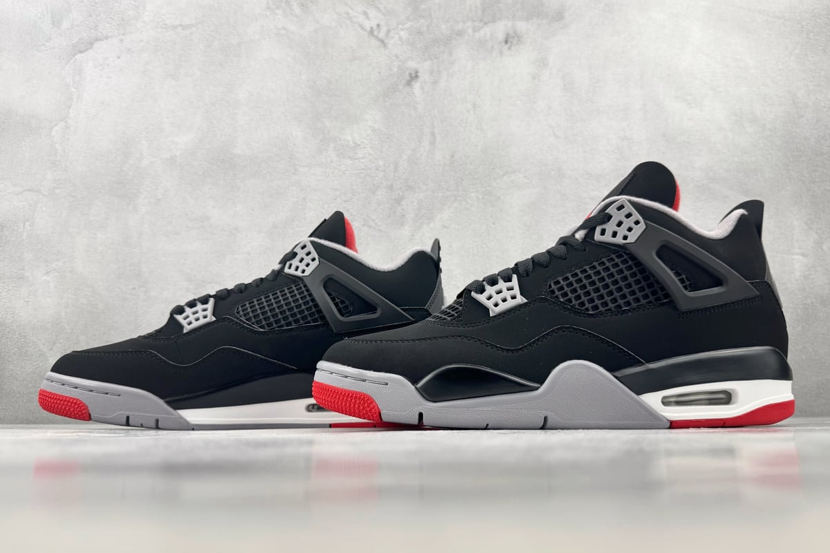 乔丹 Air Jordan 4 Bred 顶级纯原 完美复刻 黑色-实拍图5