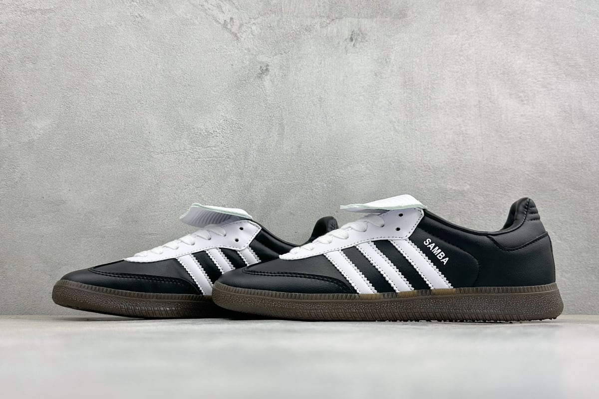 阿迪达斯 Adidas Original Samba OG 复古桑巴板鞋 黑白 鞋跟实拍图