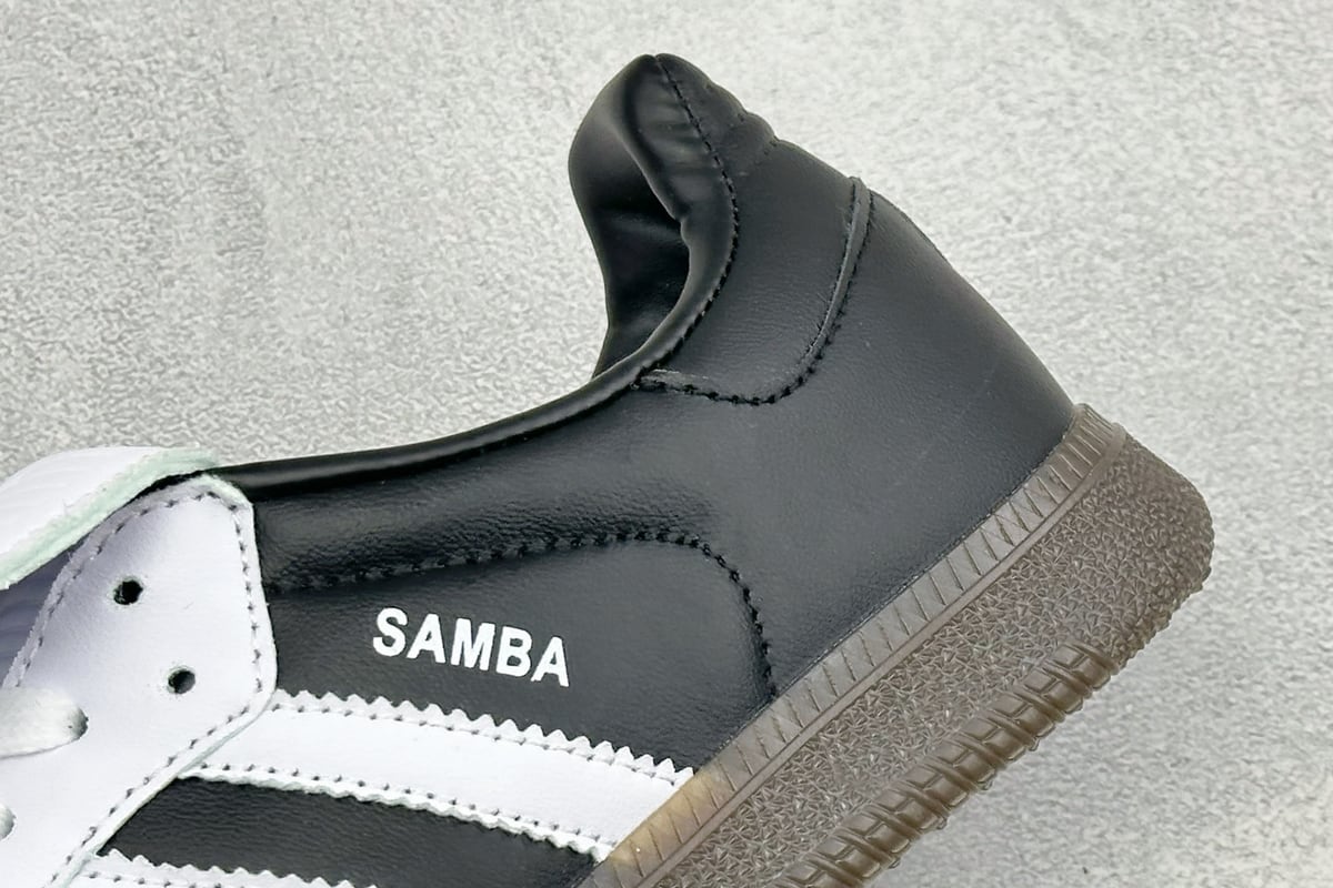 阿迪达斯 Adidas Original Samba OG 复古桑巴板鞋 黑白 细节实拍图