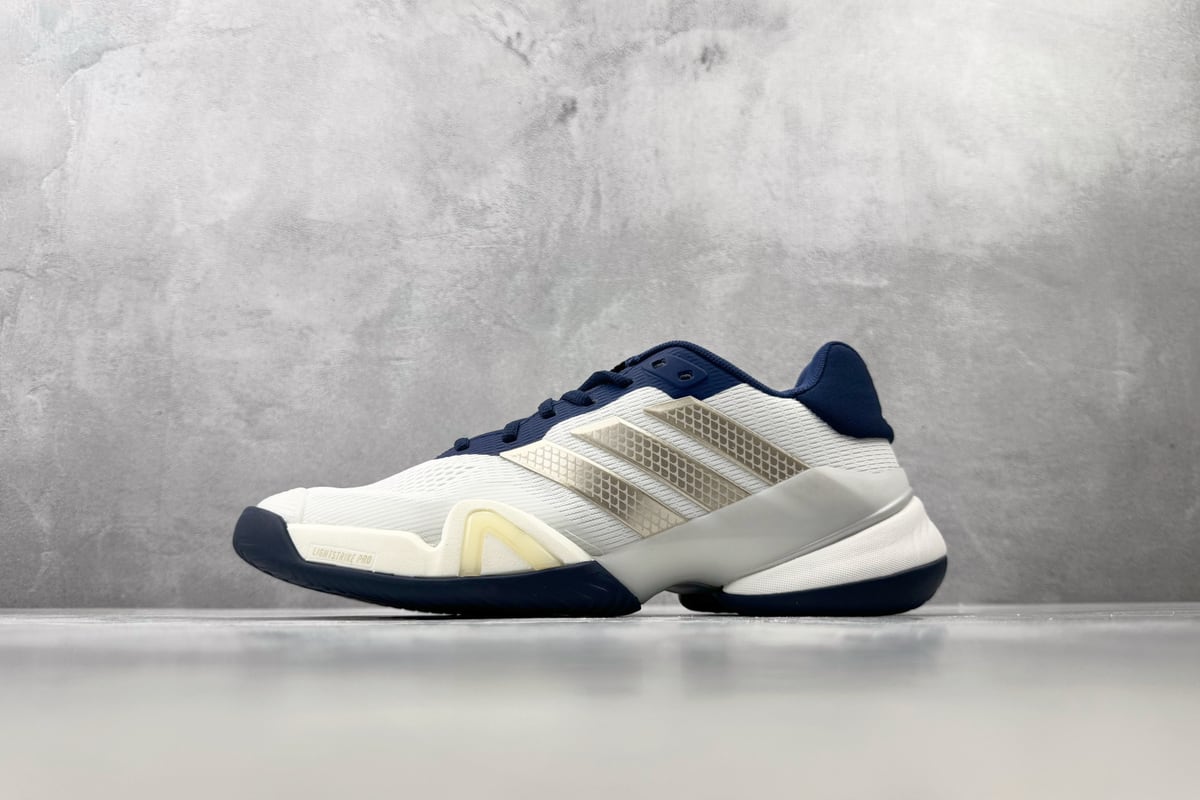 阿迪达斯 Adidas BARRICADE 14 白蓝 银蓝橙 正面实拍图