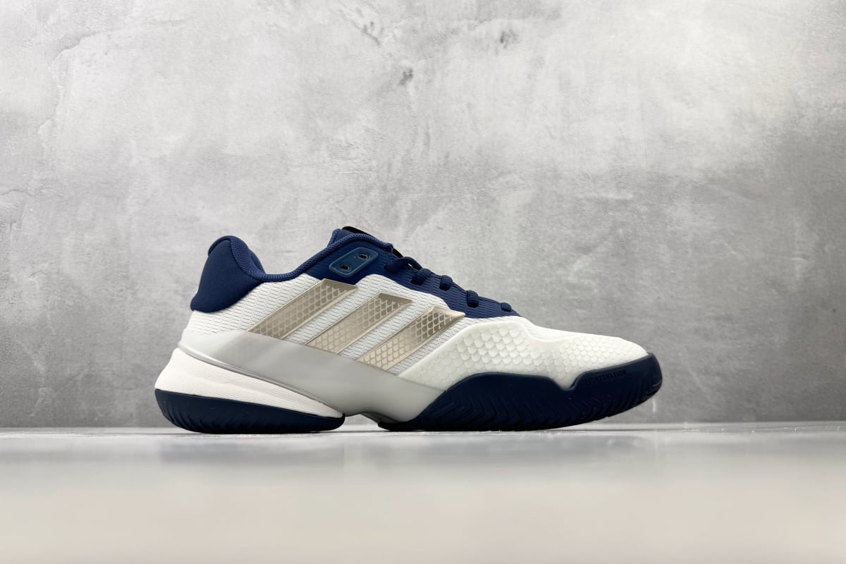 阿迪达斯 Adidas BARRICADE 14 白蓝 银蓝橙 侧面实拍图
