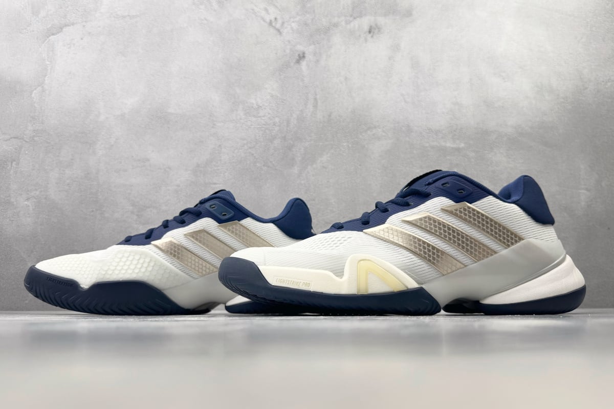 阿迪达斯 Adidas BARRICADE 14 白蓝 银蓝橙 鞋跟实拍图