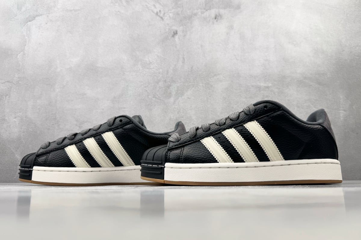 阿迪达斯 Adidas originals Superstar ST 黑色 银橙黑 鞋跟实拍图