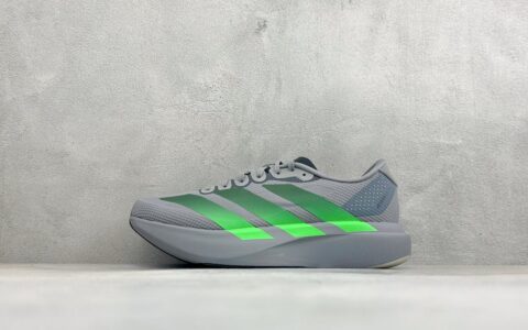 阿迪达斯Adidas Adizero Evo SL 阿迪超轻透气缓震跑鞋整体外观造型与adiZero Adios Pro EVO 1非常相似中底配置方面搭载全掌Lightstrike Pro 银绿蓝纯原版本 货号：KI6927