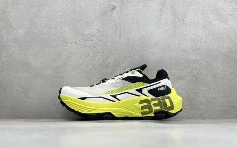 凯乐石Kailas FUGA EX330 长距离跑山时尚舒适减震透气轻便低帮越野跑步鞋银黄绿纯原版本 货号：KS2613112