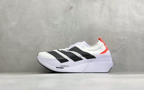 阿迪达斯Adidas Adizero Prime X3 STRUNG 阿迪防滑耐磨舒适跑步鞋白银红纯原版本 货号：LA6215