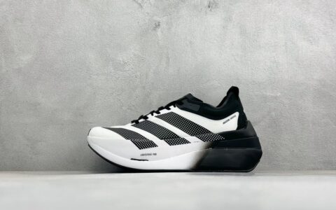 阿迪达斯Adidas Adizero DROPSET ELITE 阿迪超轻透气缓震跑鞋白黑纯原版本 货号：LA6217