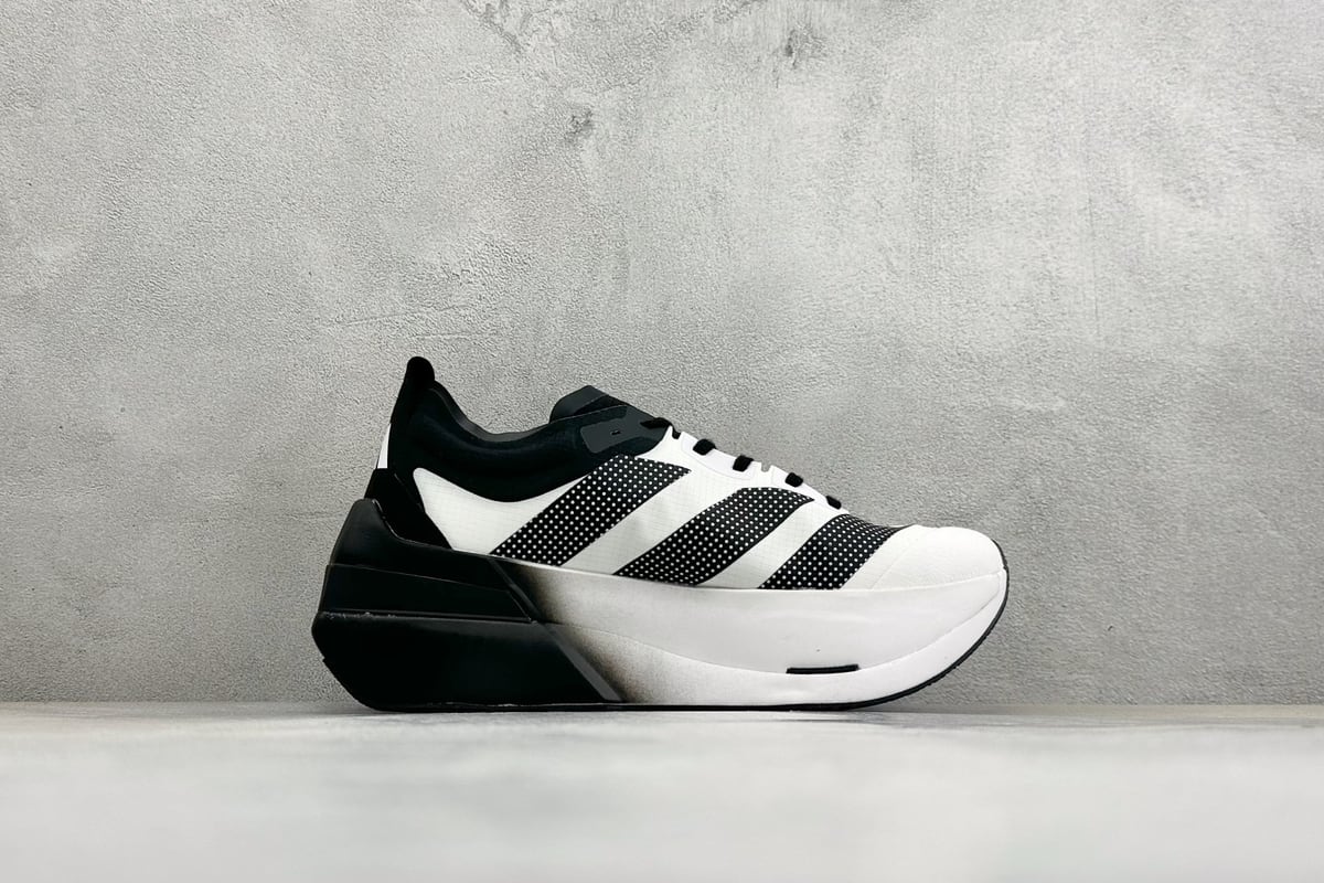 阿迪达斯 Adidas Adizero DROPSET ELITE 白黑 侧面实拍图
