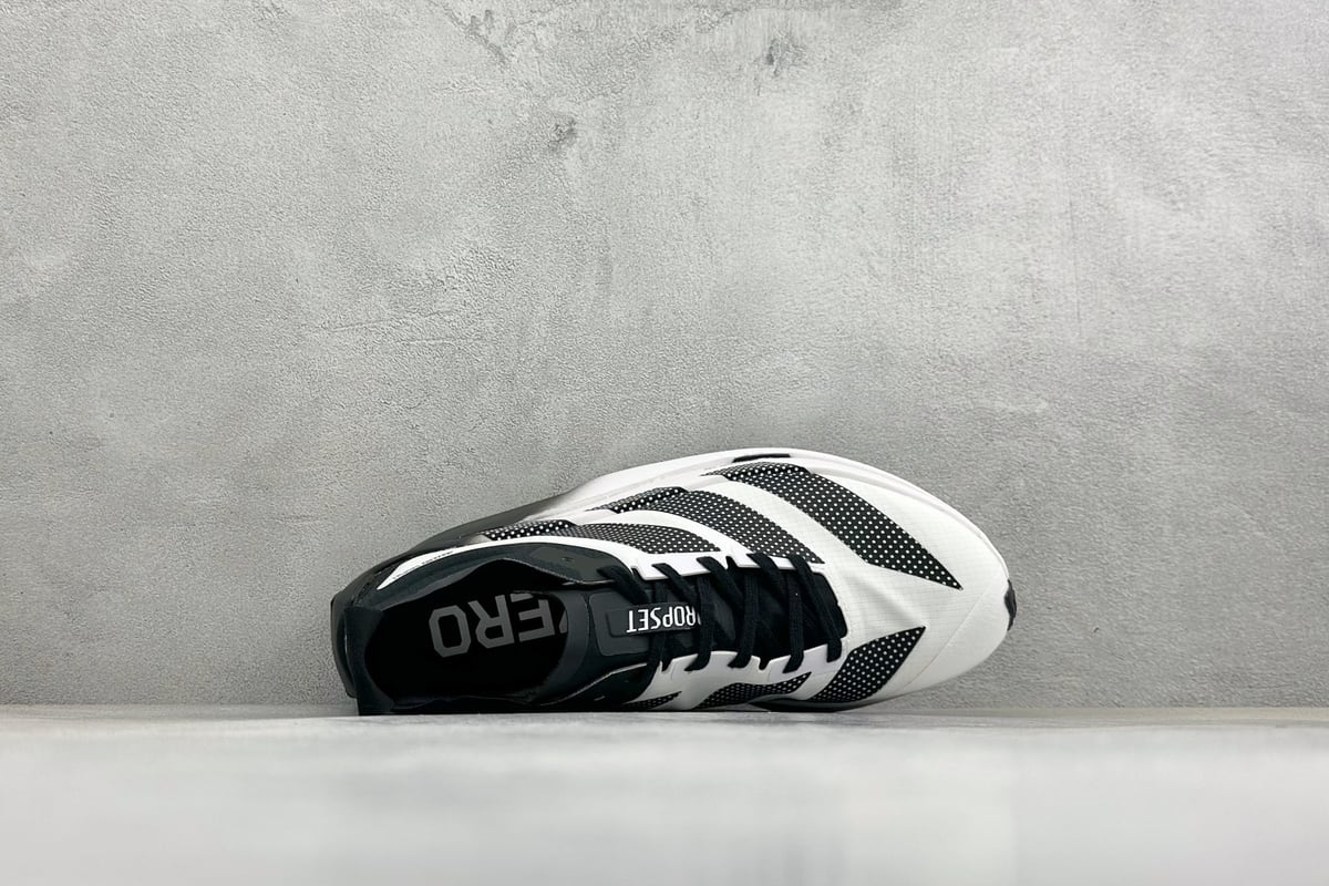 阿迪达斯 Adidas Adizero DROPSET ELITE 白黑 背面实拍图