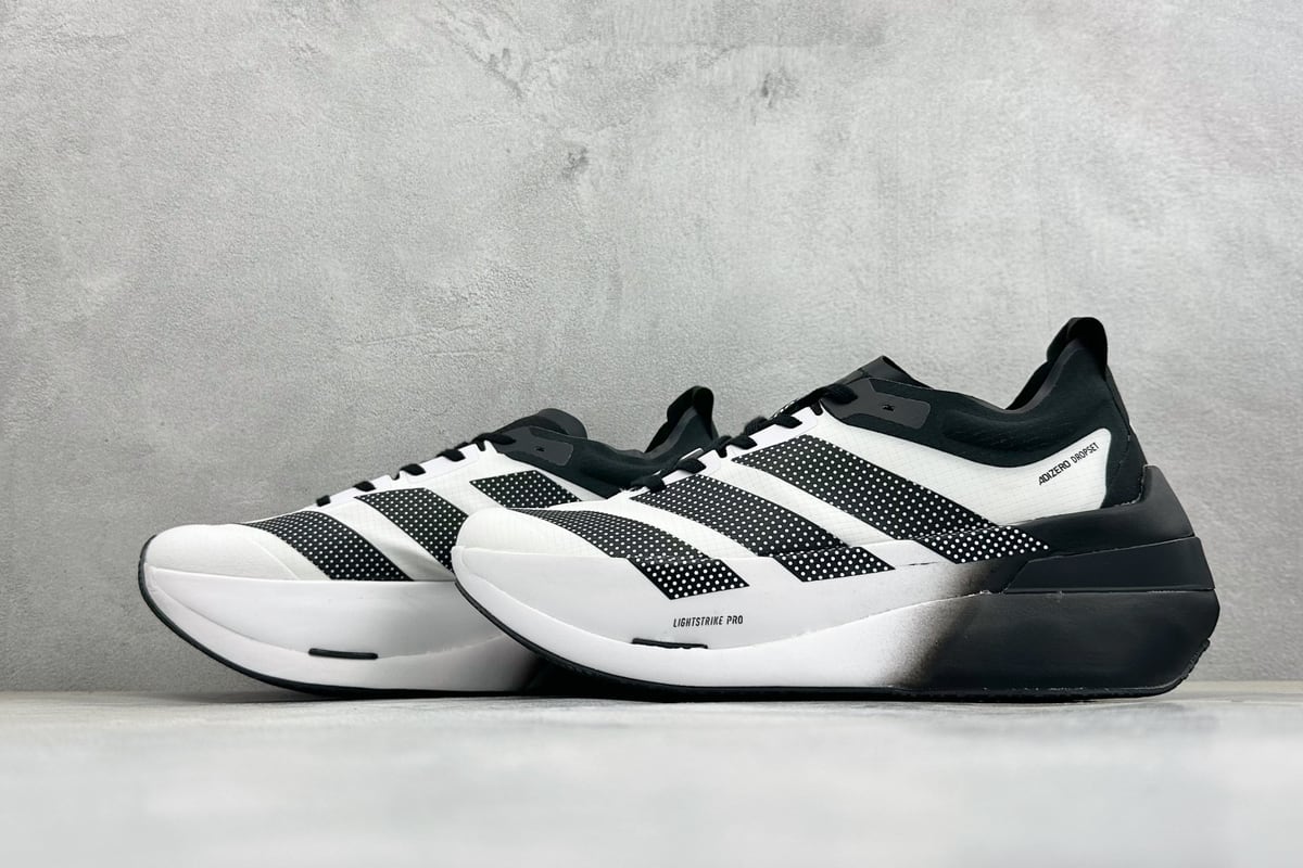 阿迪达斯 Adidas Adizero DROPSET ELITE 白黑 鞋跟实拍图