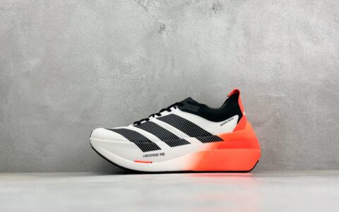 阿迪达斯Adidas Adizero DROPSET ELITE 阿迪超轻透气缓震跑鞋白银红纯原版本 货号：LA6218