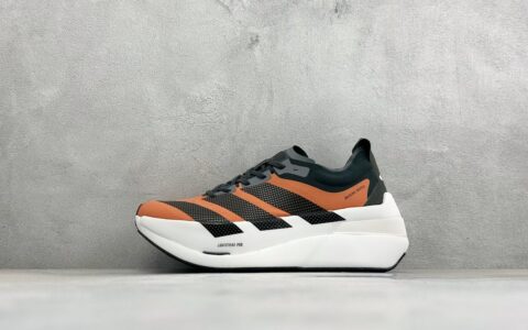 阿迪达斯Adidas Adizero DROPSET ELITE 阿迪超轻透气缓震跑鞋白银橙纯原版本 货号：LA6230