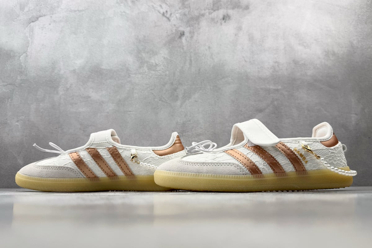 阿迪达斯 Adidas originals Samba Jane 白香槟金 鞋跟实拍图