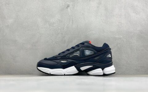 阿迪达斯Adidas X RAF SIMONS 拉夫西蒙Ozweego 先锋潮流水泡复古低帮休闲鞋银蓝黑纯原版本 货号：S74588