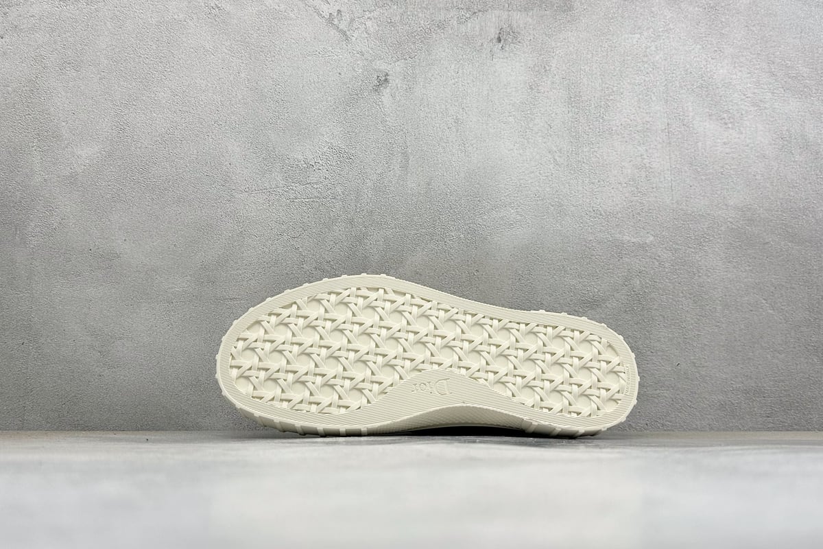 迪奥 Dior Hooper 绒面革拼接 平底系带 低帮 贝壳头帆布鞋-实拍图4