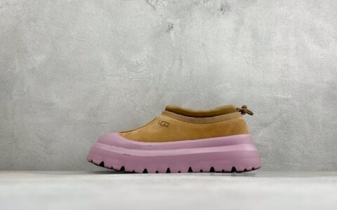 其他品牌UGG Tasman Weather Hybrid 羊皮绒面革舒适耐用短筒雪地靴棕粉纯原版本 货号：1144096-CTDS
