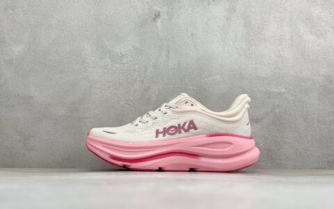 霍伽HOKA ONE ONE M CLIFTON 10 轻量低帮户外越野跑鞋户外山脉越野轻量运动跑鞋白红粉纯原版本 货号：1162012-RMD