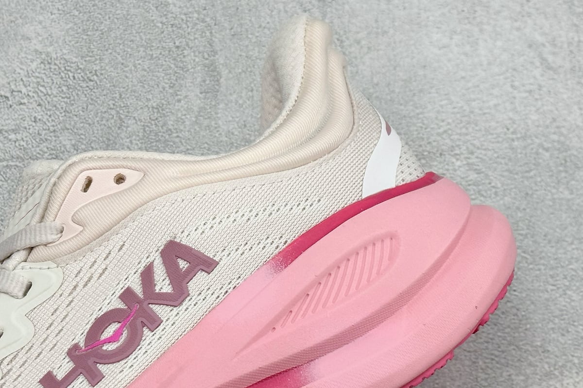 霍伽 HOKA ONE ONE M CLIFTON 10 轻量低帮户外越野跑鞋 白红粉 细节实拍图
