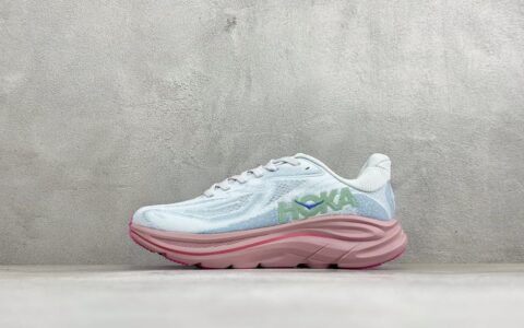 霍伽HOKA ONE ONE M CLIFTON 10 轻量低帮户外越野跑鞋户外山脉越野轻量运动跑鞋白蓝绿纯原版本 货号：1162031-OTP