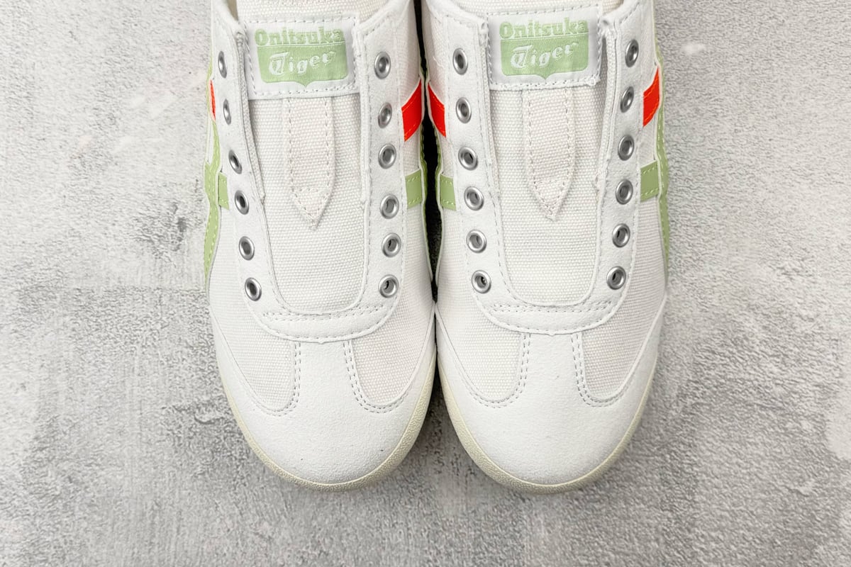 鬼塚虎 Onitsuka Tiger MEXICO 66 SLIP-ON白绿色 鞋标实拍图