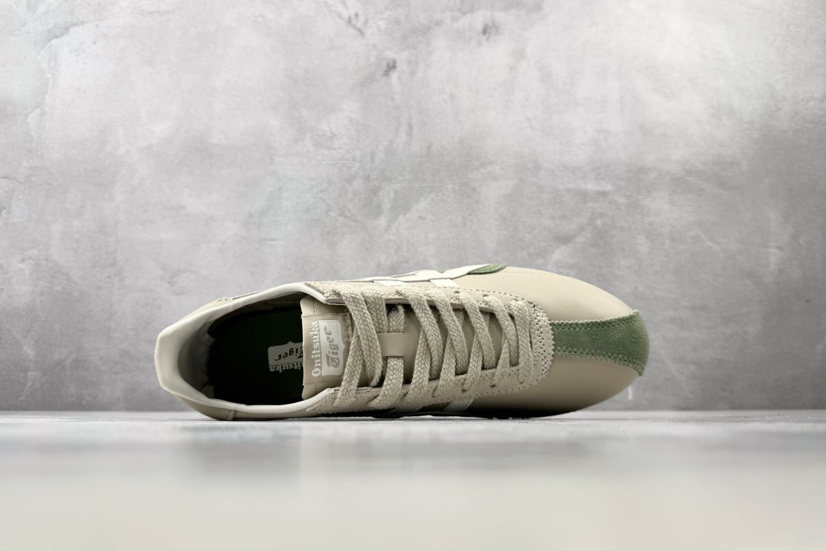 鬼塚虎 Onitsuka Tiger Runspark 米绿橙 背面实拍图