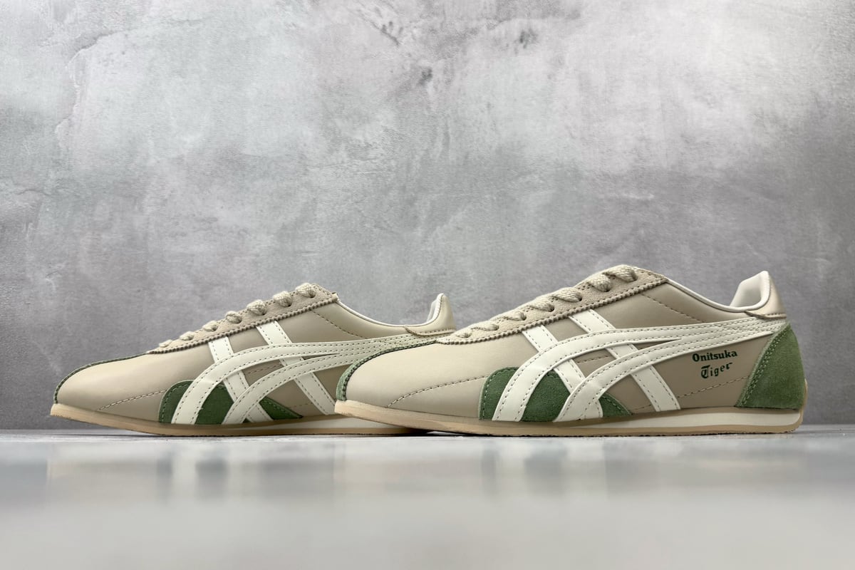 鬼塚虎 Onitsuka Tiger Runspark 米绿橙 鞋跟实拍图