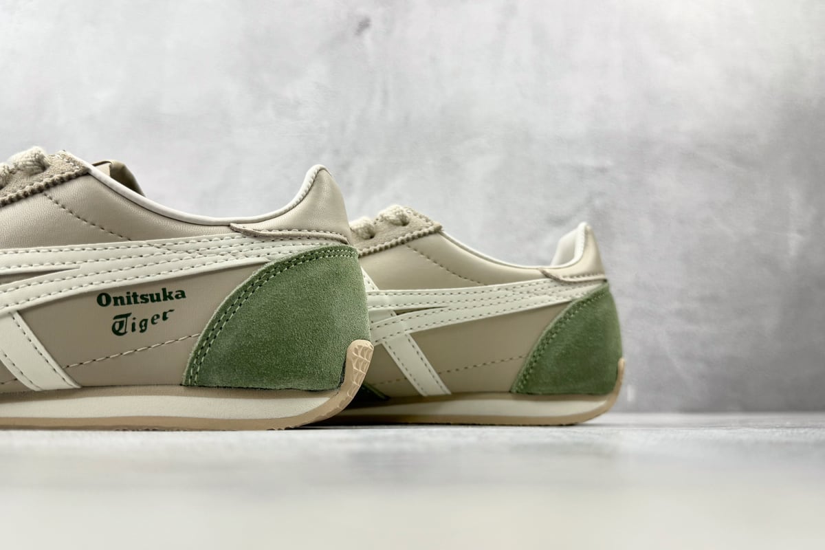鬼塚虎 Onitsuka Tiger Runspark 米绿橙 上脚实拍图