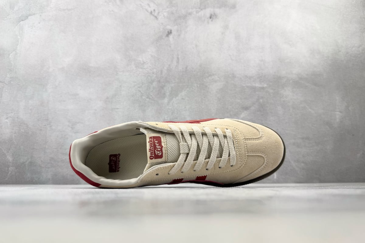 鬼塚虎 Onitsuka Tiger Tokuten 米白红橙 背面实拍图