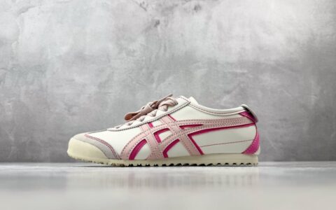 鬼塚虎Onitsuka Tiger Mexico 66 米白粉红纯原版本 货号：1183C679-100
