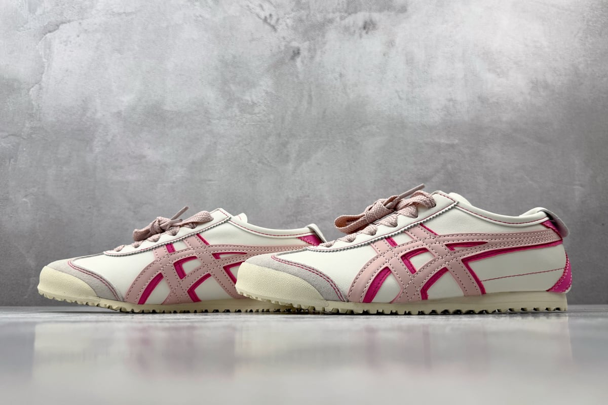 鬼塚虎 Onitsuka Tiger Mexico 66 米白粉红 鞋跟实拍图