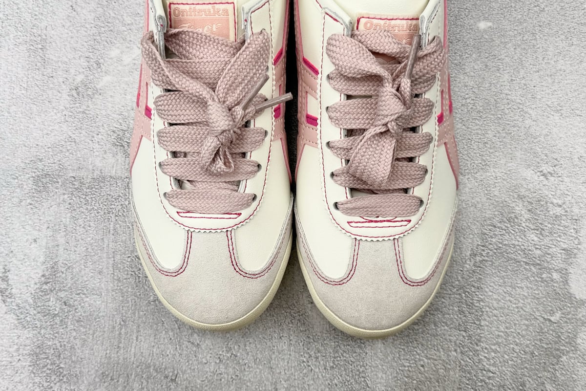 鬼塚虎 Onitsuka Tiger Mexico 66 米白粉红 鞋标实拍图