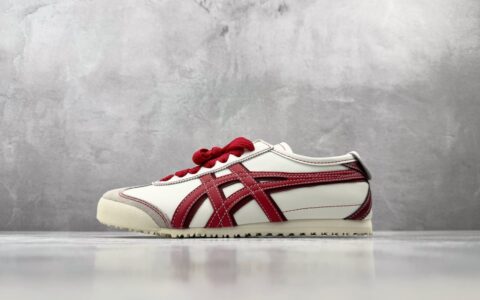 鬼塚虎Onitsuka Tiger Mexico 66 米白红纯原版本 货号：1183C679-101