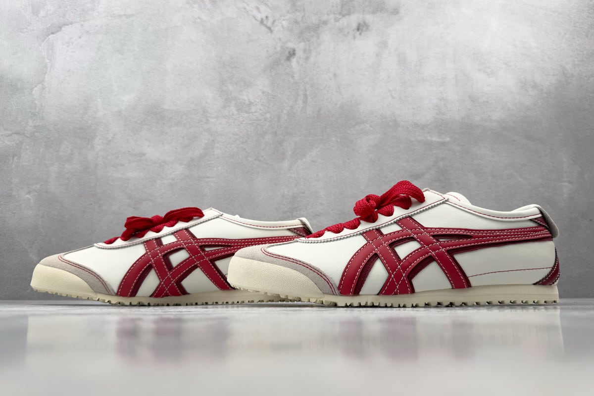 鬼塚虎 Onitsuka Tiger Mexico 66 米白红 鞋跟实拍图