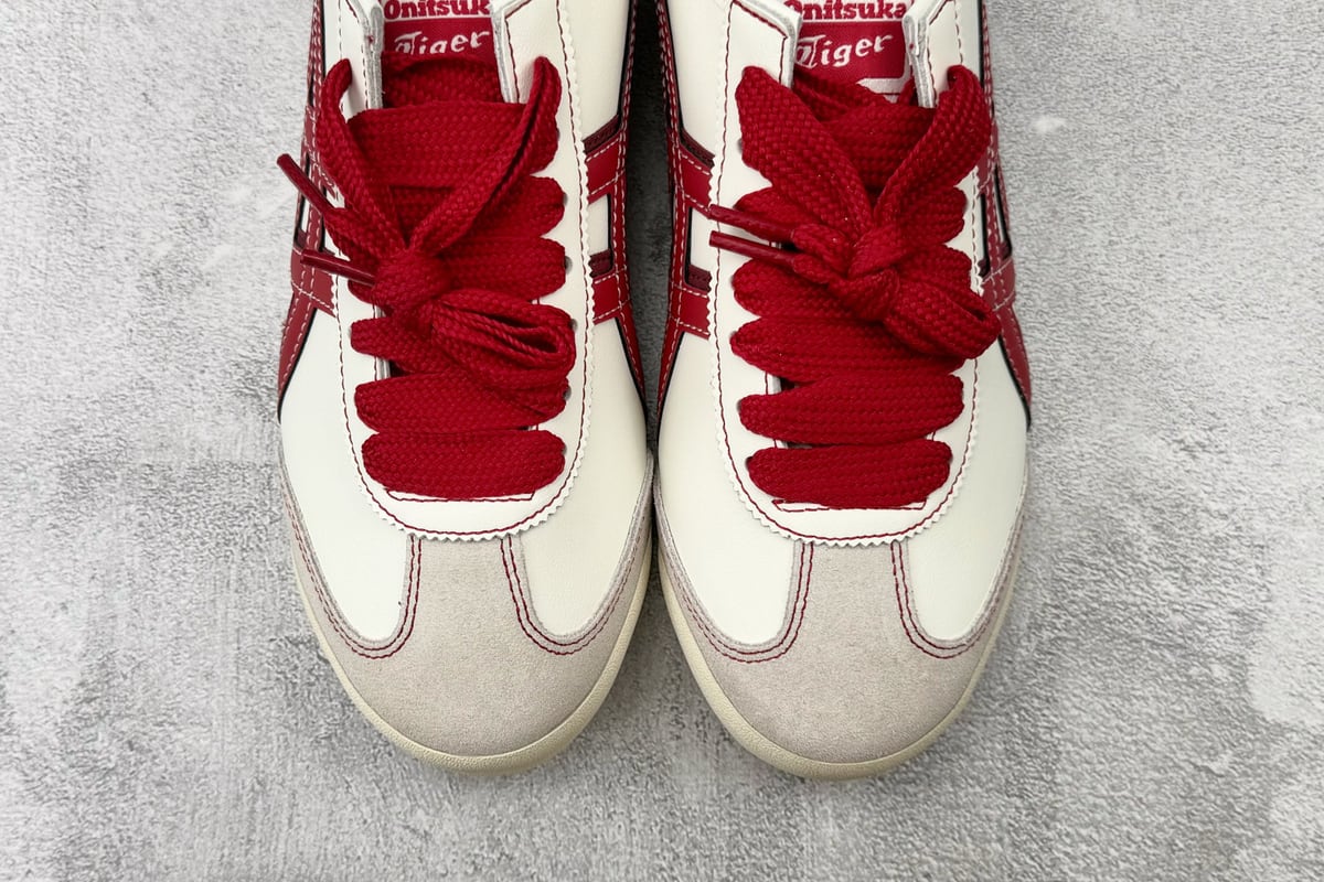鬼塚虎 Onitsuka Tiger Mexico 66 米白红 鞋标实拍图