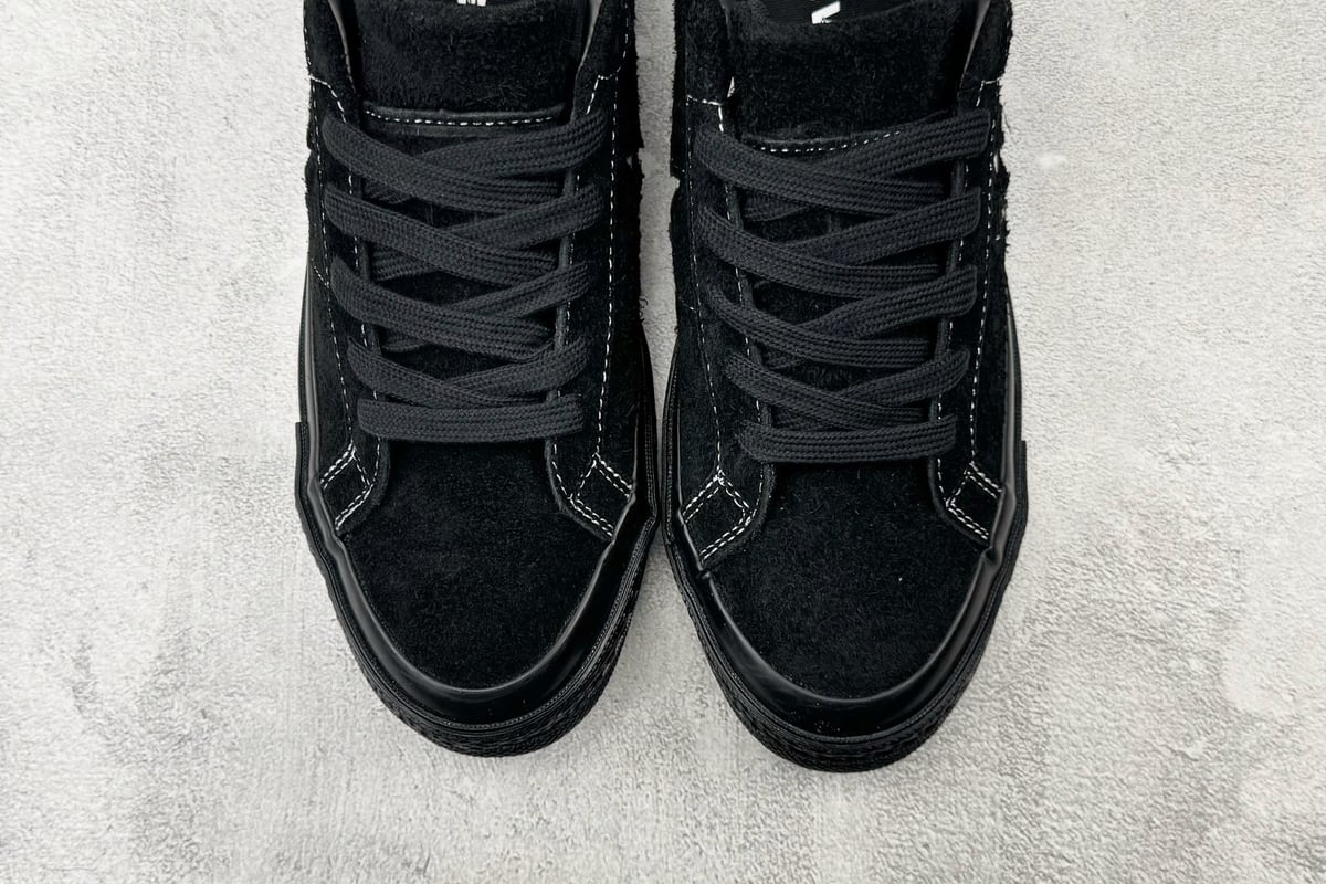 匡威 Converse one star Suede OX 黑白 鞋标实拍图