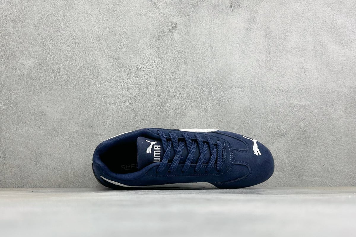 彪马 Puma Speedcet Etoile Wns 薄底德迅复古运动休闲赛车跑鞋 蓝白黑 背面实拍图