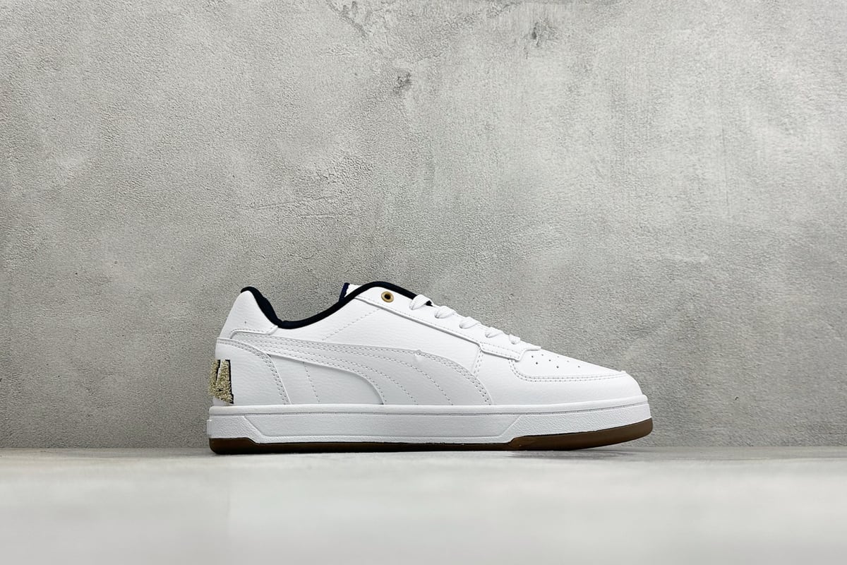 彪马 Puma Caven 2.0 Retro Club 防滑耐磨低帮德训板鞋 白黑 侧面实拍图