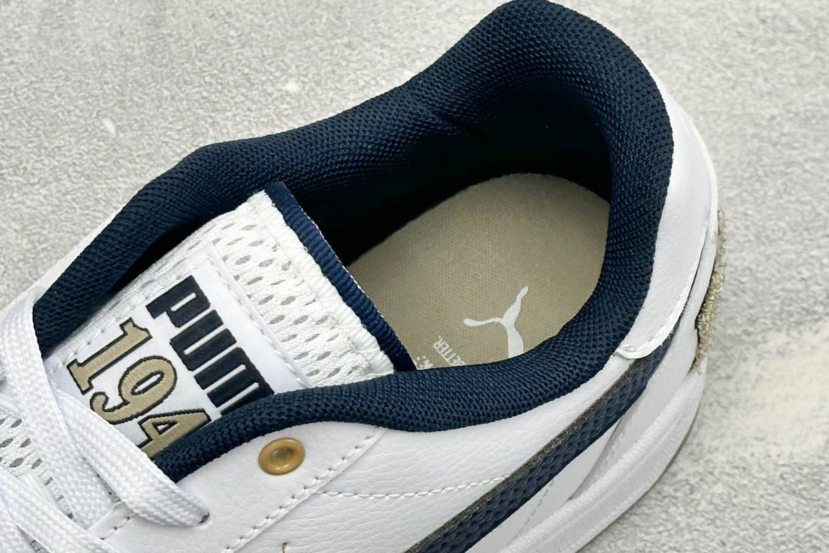 彪马 Puma Caven 2.0 Retro Club 防滑耐磨低帮德训板鞋 白黑 上脚实拍图
