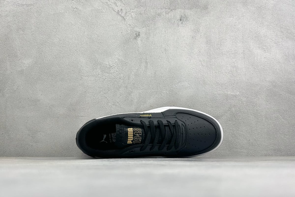 彪马 Puma Caven 2.0 Retro Club 防滑耐磨低帮德训板鞋 黑 背面实拍图