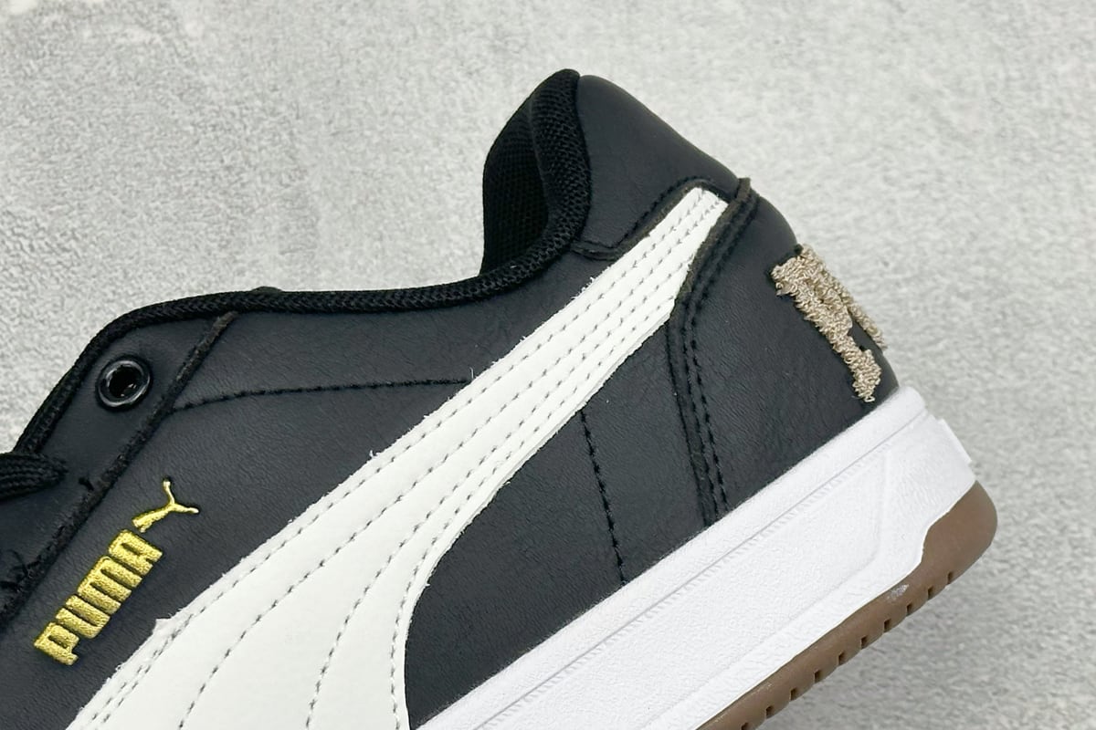 彪马 Puma Caven 2.0 Retro Club 防滑耐磨低帮德训板鞋 黑 细节实拍图