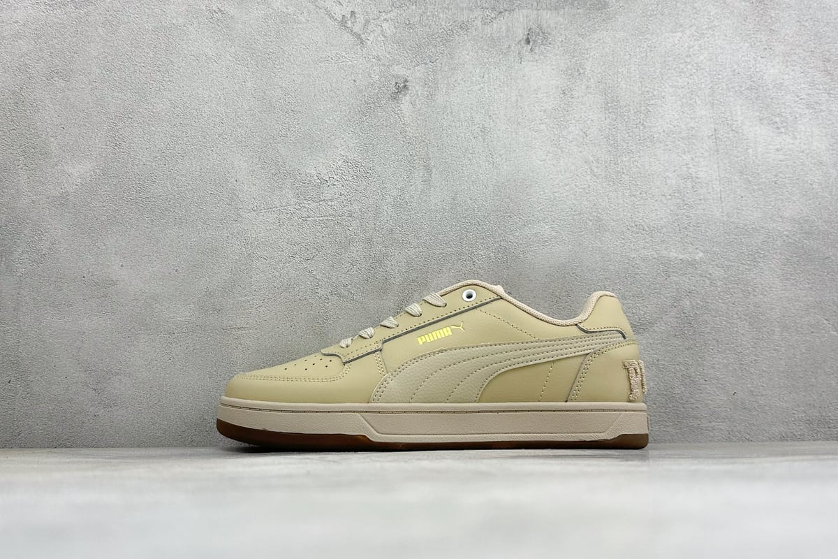 彪马 Puma Caven 2.0 Retro Club 防滑耐磨低帮德训板鞋 米棕 正面实拍图