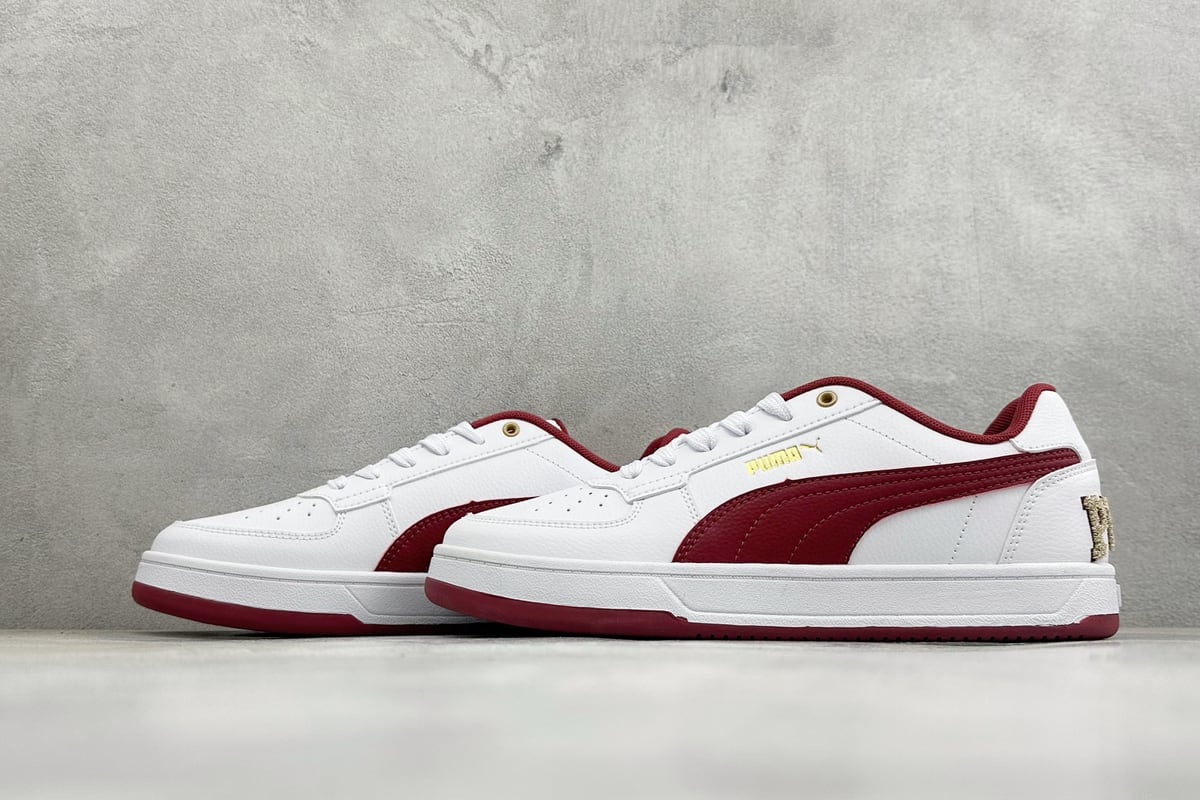 彪马 Puma Caven 2.0 Retro Club 防滑耐磨低帮德训板鞋 白红 鞋跟实拍图