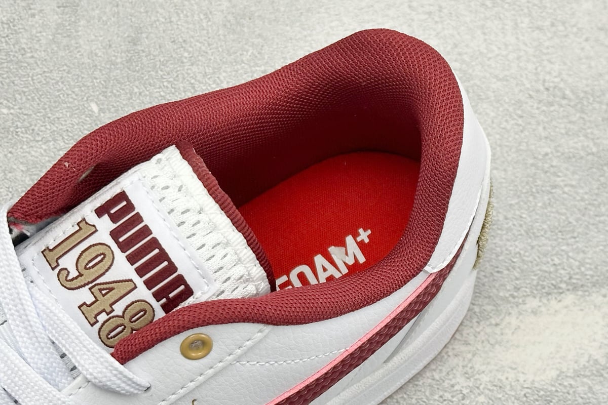 彪马 Puma Caven 2.0 Retro Club 防滑耐磨低帮德训板鞋 白红 上脚实拍图