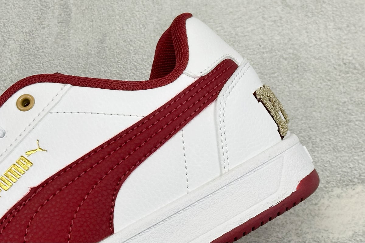 彪马 Puma Caven 2.0 Retro Club 防滑耐磨低帮德训板鞋 白红 细节实拍图