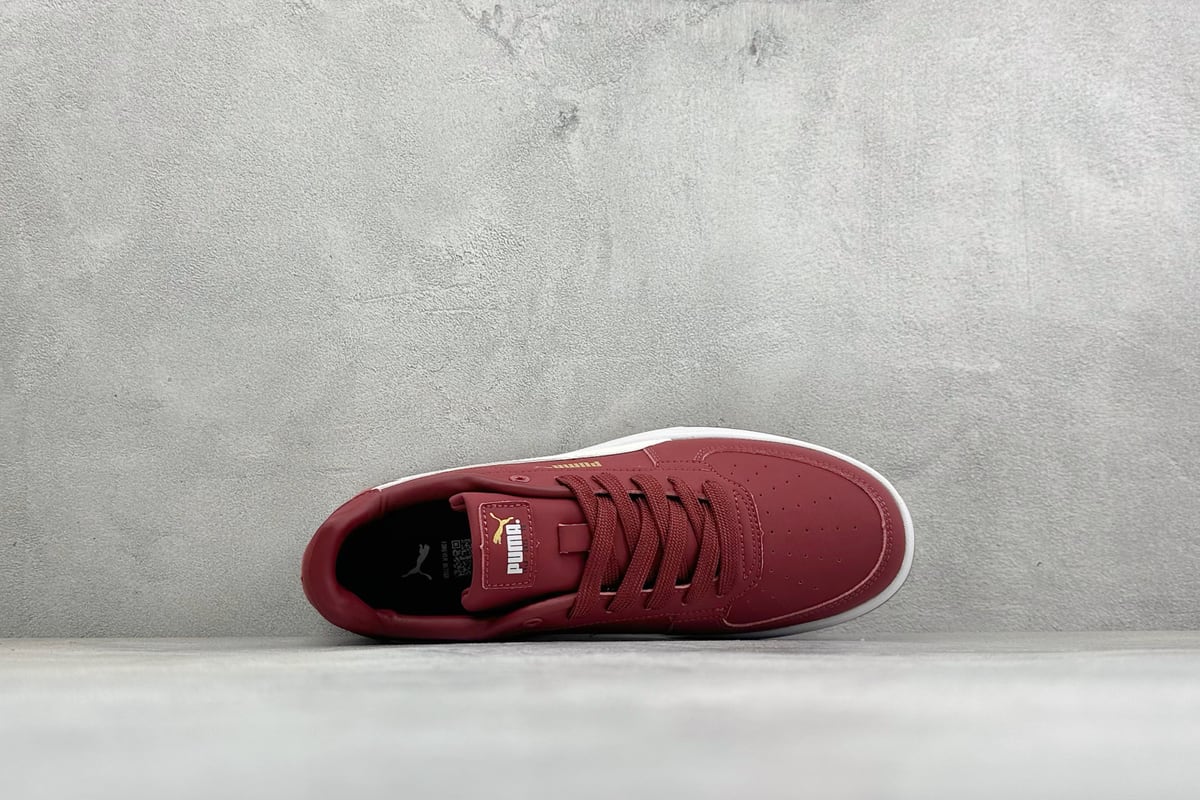 彪马 Puma Caven 2.0 Retro Club 防滑耐磨低帮德训板鞋 红黑 背面实拍图