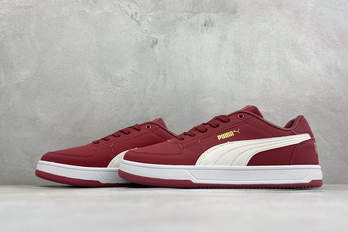 彪马 Puma Caven 2.0 Retro Club 防滑耐磨低帮德训板鞋 红黑 鞋跟实拍图