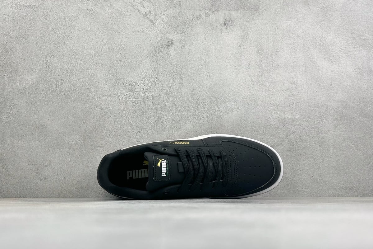 彪马 Puma Caven 2.0 Retro Club 防滑耐磨低帮德训板鞋 黑灰 背面实拍图